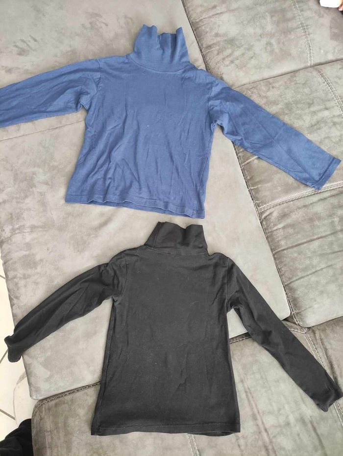 Lot de deux sous-pulls fille 6 ans bleu marine et noir - photo numéro 3