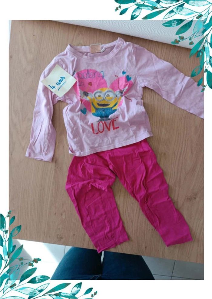 Pyjama fin fille Moi moche et méchant 4 ans