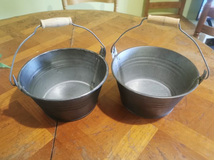 2 paniers acier avce hanses - photo numéro 2