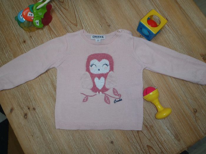 pull fin - motif chouette