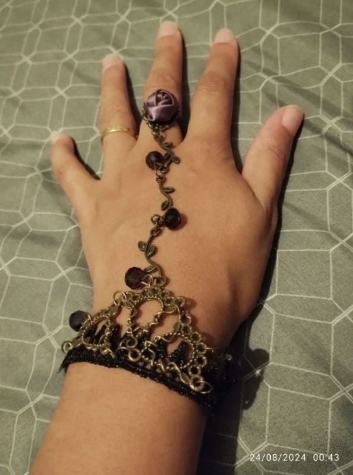 Bracelet bague marron brun