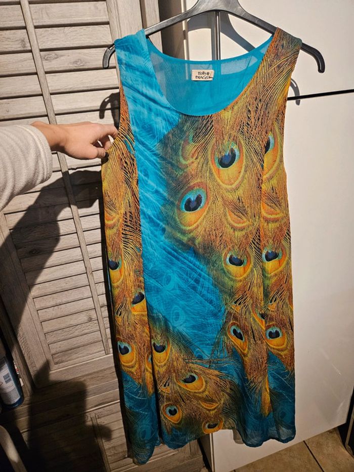 Robe sans manche Molly Bracken taille 2 "œil de paon"