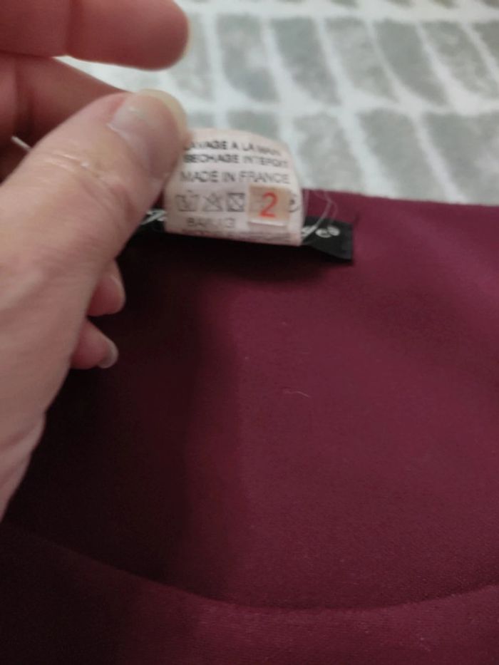 Robe style rétro vintage bordeaux jus d'orange taille 38 - photo numéro 4