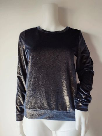 Blouse épaisse en velours bleue marine et dorée