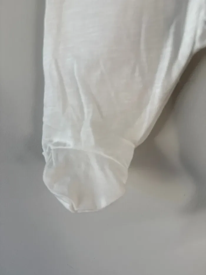 👶 pyjama bébé fille - 3 - 6 mois - necix’s- neuf avec étiquette- blanc avec fleurs rose -68cm - photo numéro 3