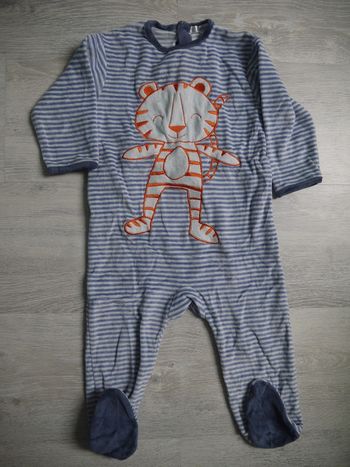 Pyjama velour rayé tigre 24 mois kitchoun