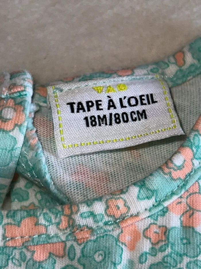 Robe fleurie vert et rose 18 mois tape à l’œil - photo numéro 2