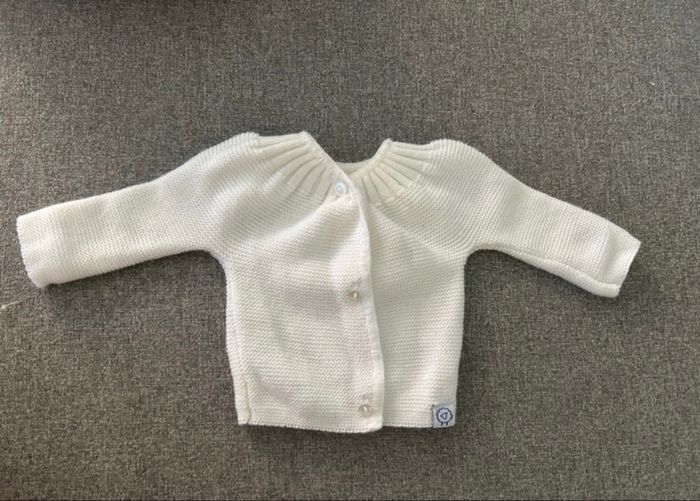 5 Gilets rose et blanc - taille 1 mois - photo numéro 6