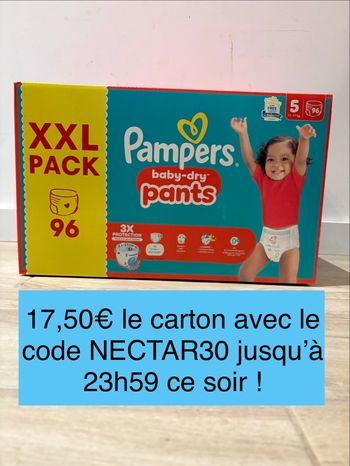 96 couches Pampers baby dry pants taille 5