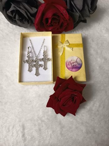 Ensemble bijoux pendentif argenté 