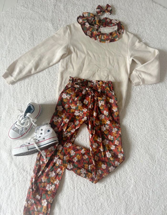 Ensemble créatrice sweat pantalon et noeud liberty 7 ans - photo numéro 2