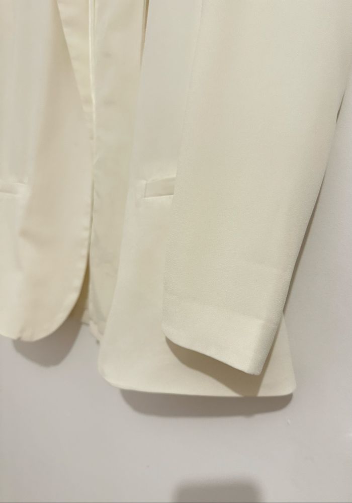 Veste oversize en twill crème – Taille L - photo numéro 4