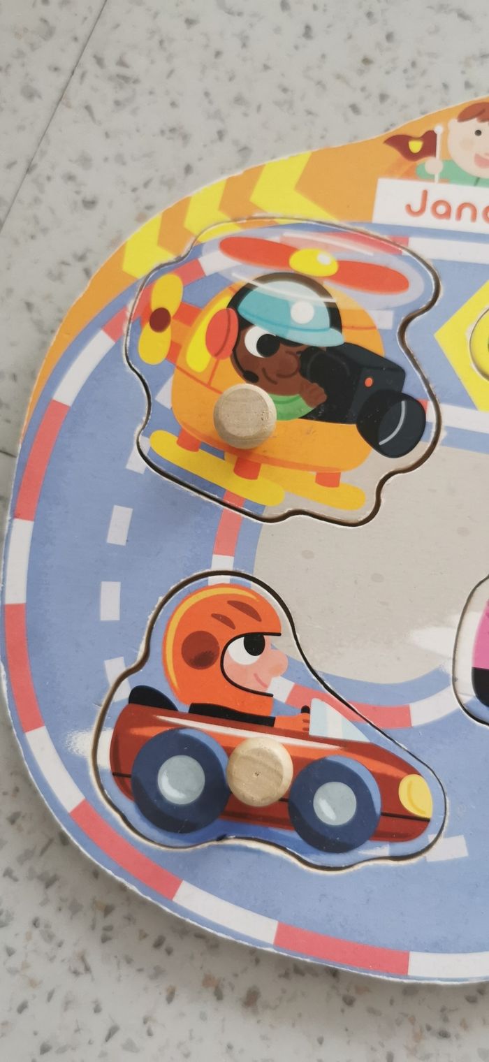 Puzzle en bois dinausore et course de vitesse janod - photo numéro 3