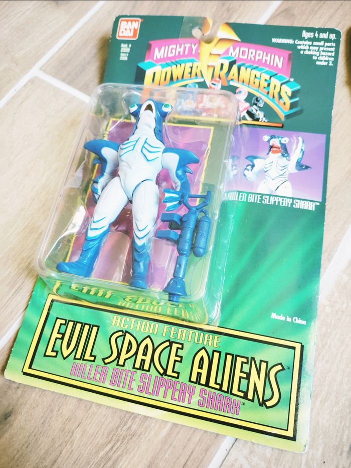 🙅 Coffret Power rangers mighty morphin evil space Killer bite slippery shark vintage - photo numéro 2