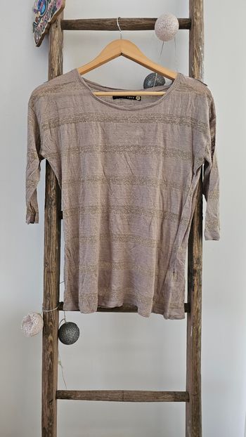 Blouse taille 40 L dorés manches 3/4 Bonobo