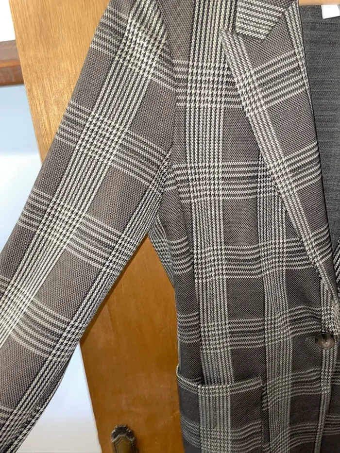 blazer à carreaux marron - photo numéro 2