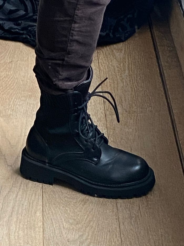 Bottines à lacets noires NAF NAF - photo numéro 2