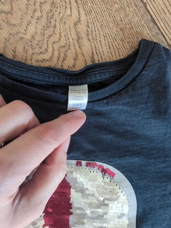 Tee shirt ML sequin fusée Okaïdi 5 ans - photo numéro 2