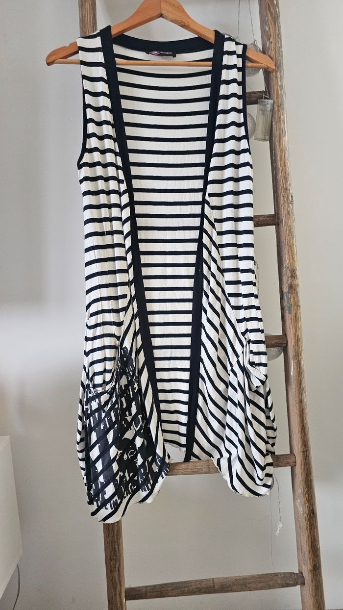 Gilet sans manches marinière taille 38 M