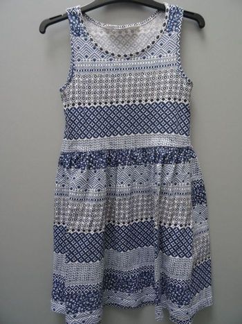 robe chasuble bleue et blanche