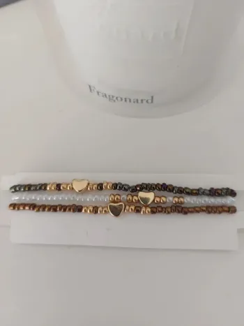 Trio bracelet fines en perles rocailles