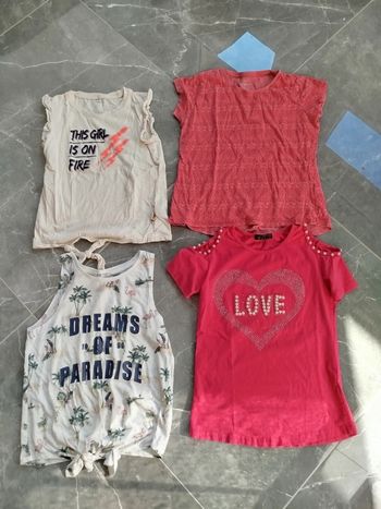 Lot t-shirt manches courtes été 12/14 ans fille