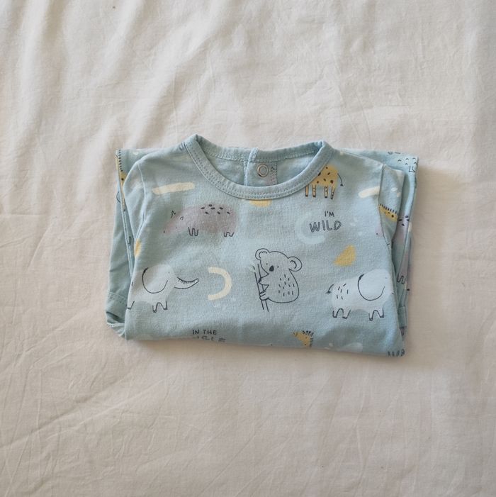 Pyjama bébé Kiabi 3 mois bleu motifs jungle - photo numéro 1