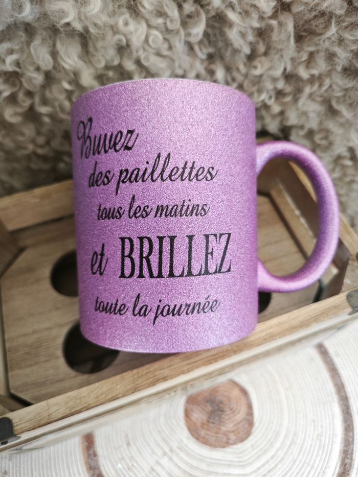 Tasse Glitter Rose Buvez des Paillettes - photo numéro 2