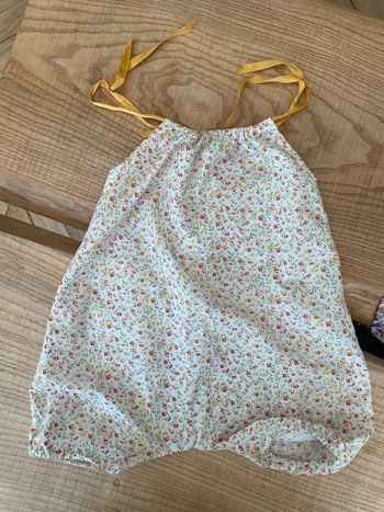 Combishort Barboteuse été 3 4 ans fille à fleurs créatrice Liberty