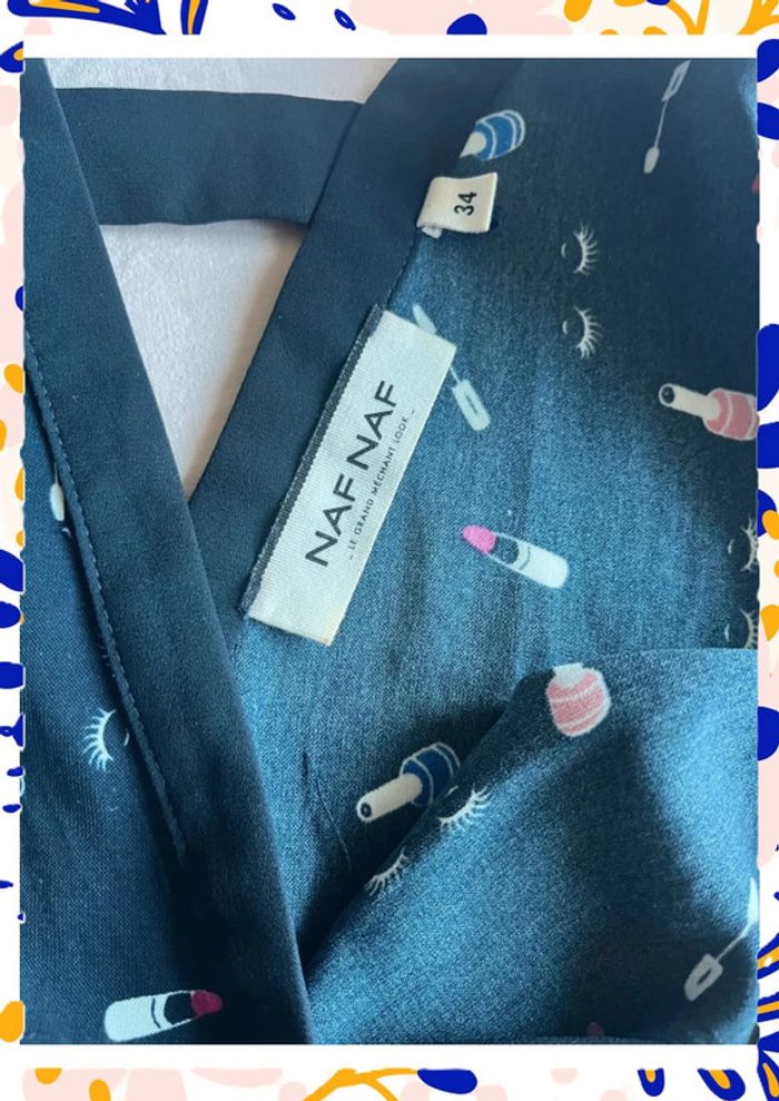 đ€ Robe noire imprimĂ©e maquillage â Naf Naf - Taille 34 - photo numĂ©ro 4