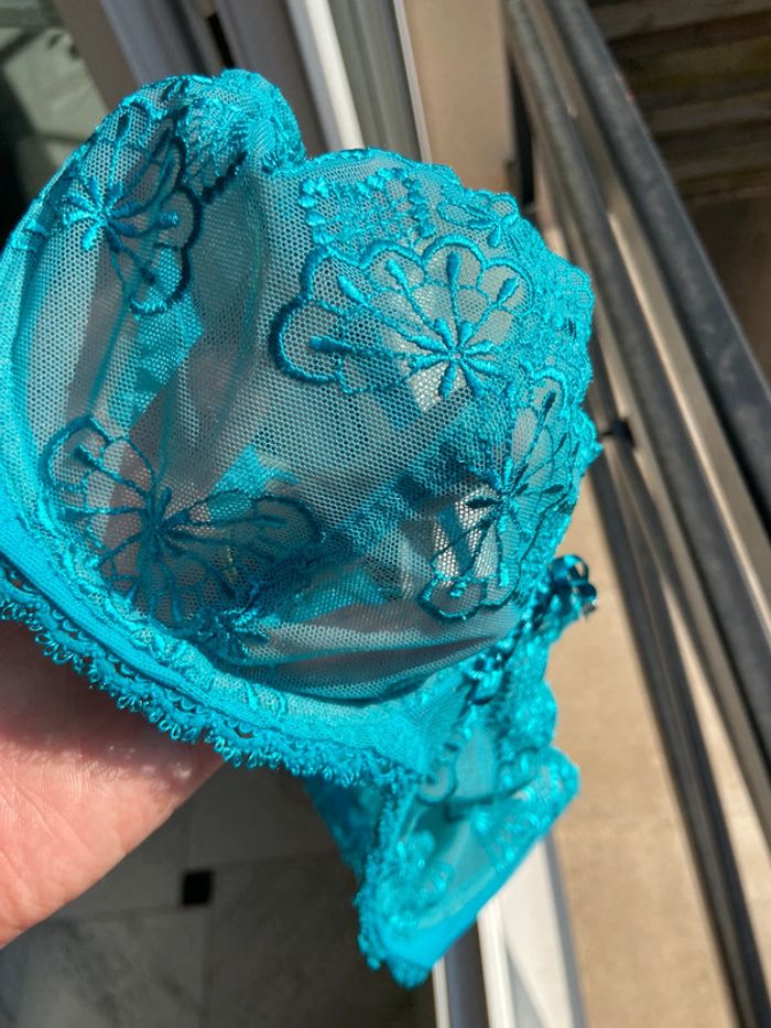 Soutien-gorge dentelle turquoise Antinea 90D - photo numéro 17