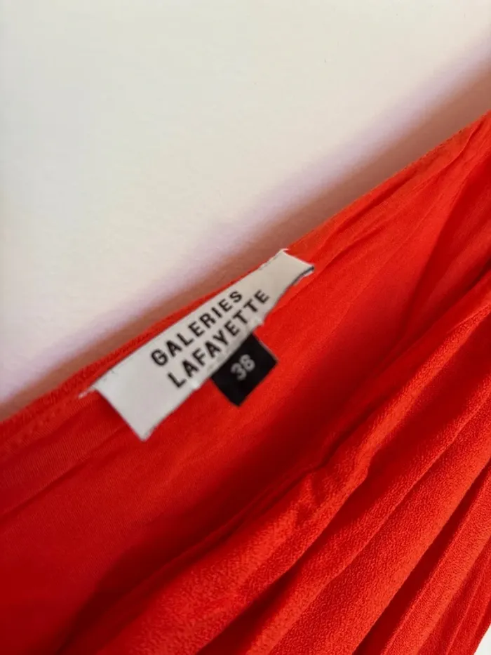 Robe rouge orangé Galerie Lafayette taille 38 - photo numéro 3