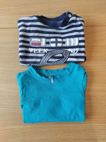 Lot 2 t-shirts manches longues 12m