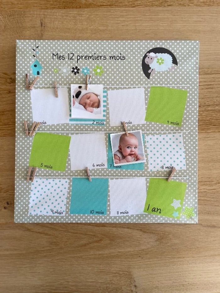 Toile photo bébé Mes 12 premiers mois