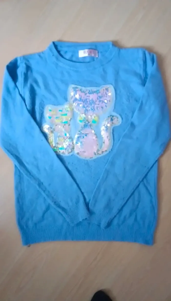 Pull  avec chats réversible