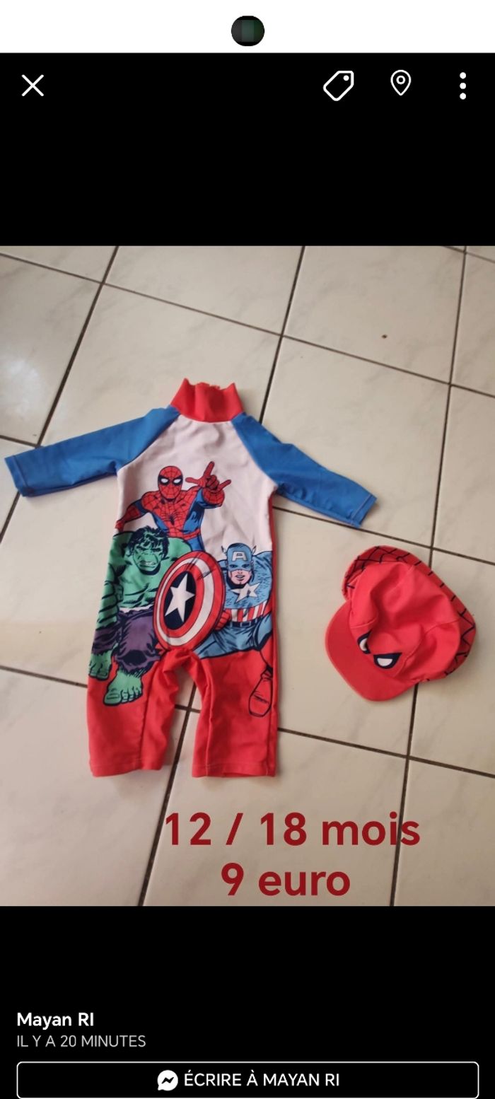 Maillot de bain enfant entre 12 et 18 mois
