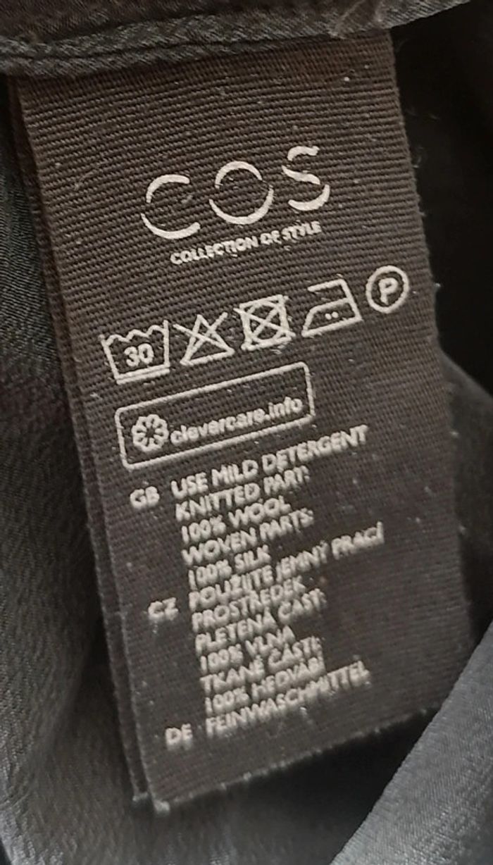 Robe 2 en 1 Laine et soie noir Taille M Cos - photo numéro 8