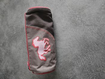 Trousse fourre-tout pour école ronde - Grise & rose - Fouganza