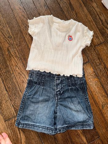 T-shirt Bout’chou et short vertbaudet  6 mois