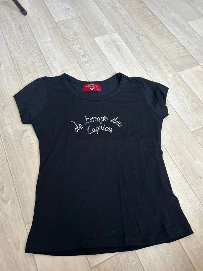 Tee shirt noir à strass