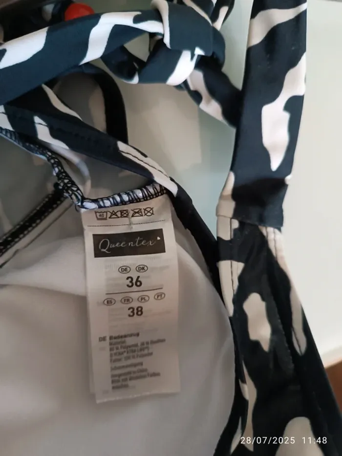 Maillot de bain une pièce femme imprimé noir et blanc - photo numéro 4
