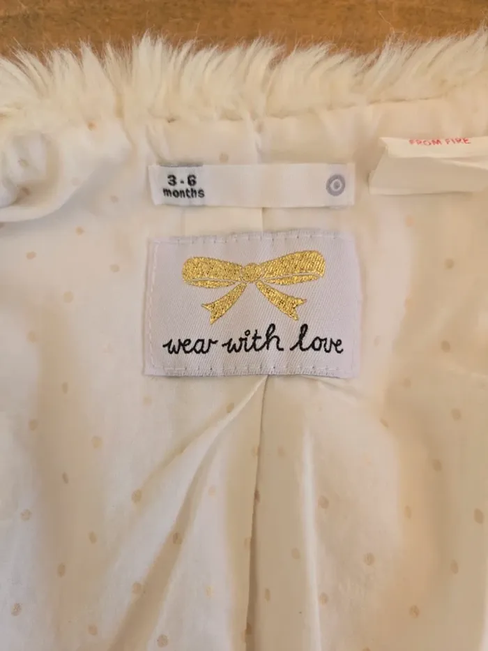 Veste fausse fourrure Wear with love fille 3-6 mois - photo numéro 3