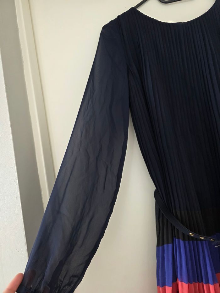 Robe chic plissé manches longues transparente - photo numéro 6