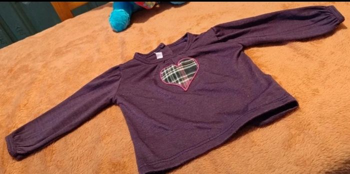 Pull Fin Bébé Fille 3 Mois - Violet Cœur Écossais (G'Dady)