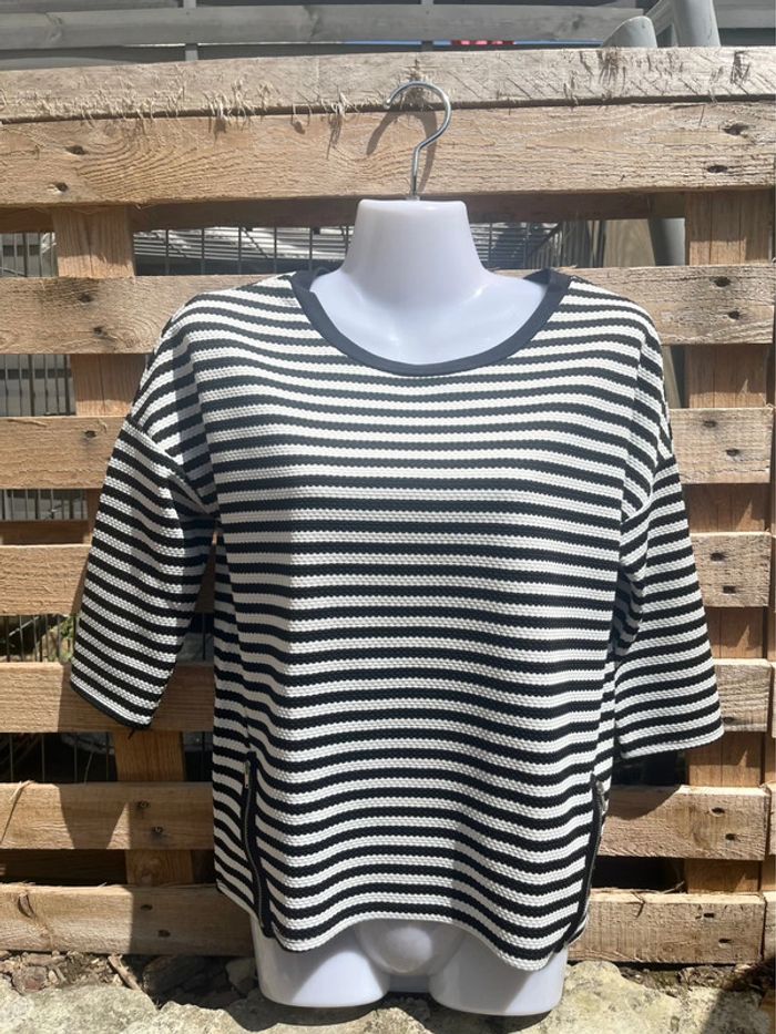 T-shirt rayé noir et blanc Pimkie Taille S