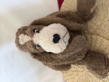 Peluche chien marron blanc LOUISE MANSEN