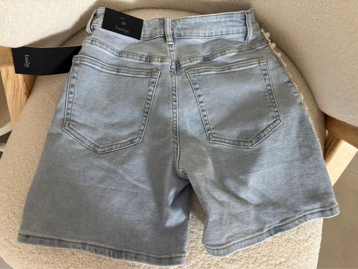 Short en jean perles neuf taille xs - photo numéro 5