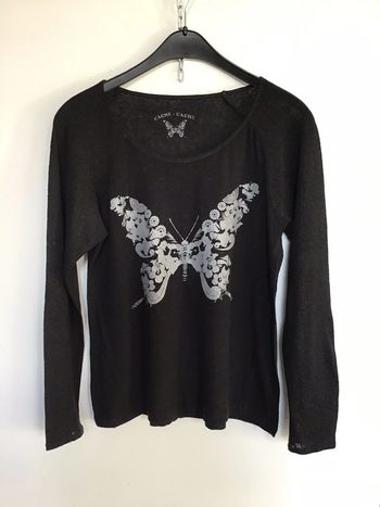 Tee shirt papillon argenté