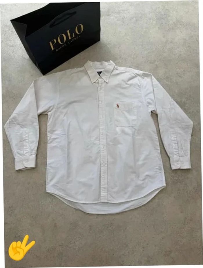 Chemise Ralph Lauren manche longue Taille L blanc Homme Men CHE14 - photo numéro 4