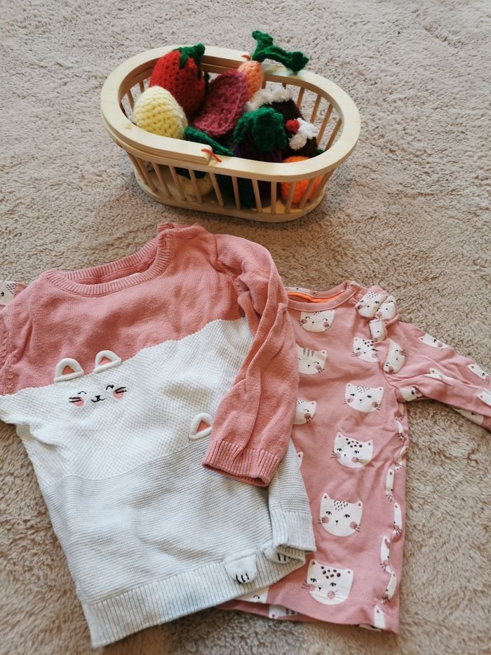 2 pulls fille 12 mois